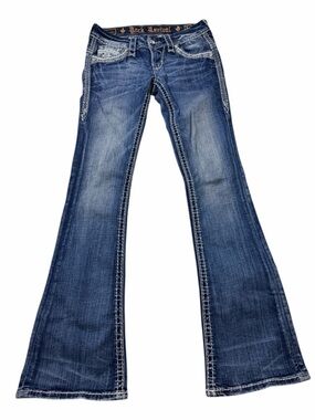 Rock Revival - Vintage Priscilla Y2K Low Rise Rhinestone Embellished Flare Jeans